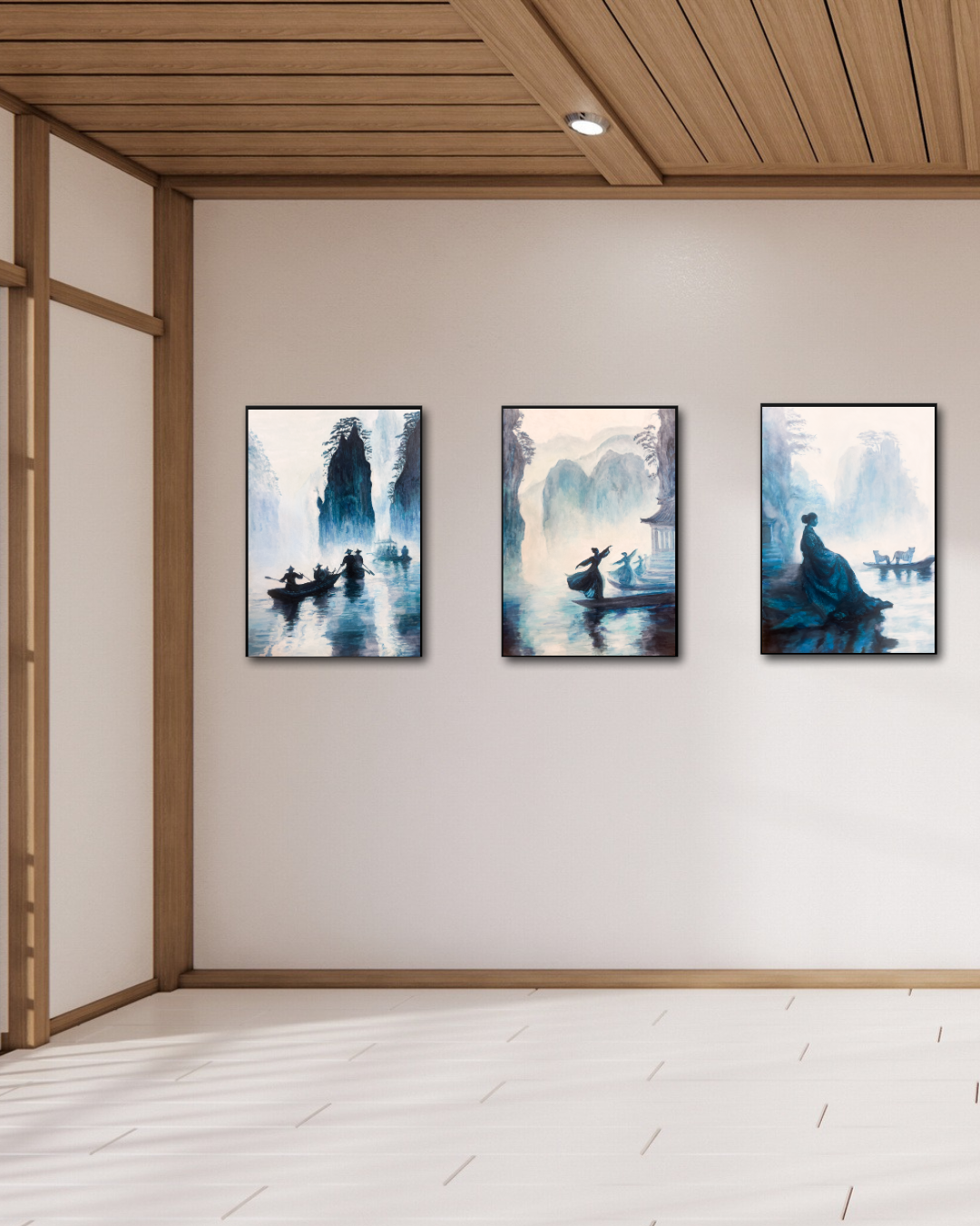 tryptich in a room